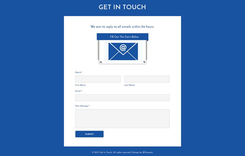 Get In Touch Widget a Flat Responsive Widget Template