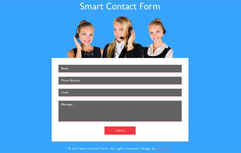 Smart Contact Form Flat Responsive Widget Template