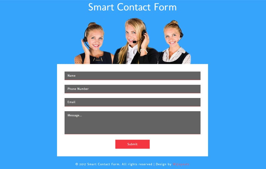 Smart Contact Form Flat Responsive Widget Template