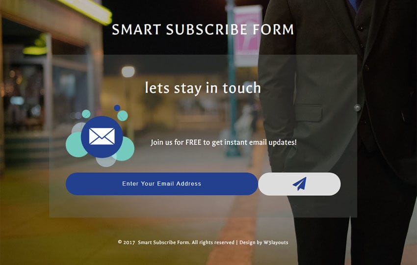 Smart Subscribe Form a Flat Responsive Widget Template