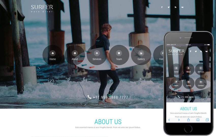 Surfer a Sports Category Bootstrap Responsive Web Template