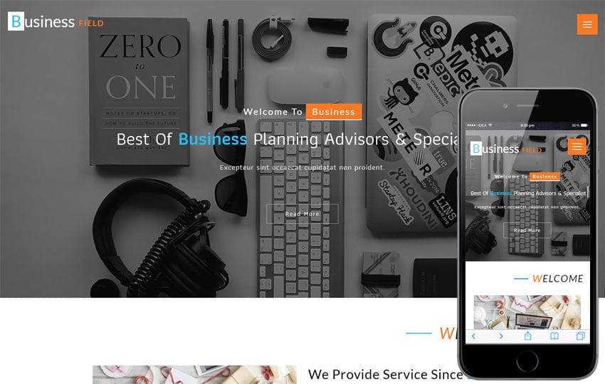 Business Field a Corporate Category Bootstrap Responsive Web Template