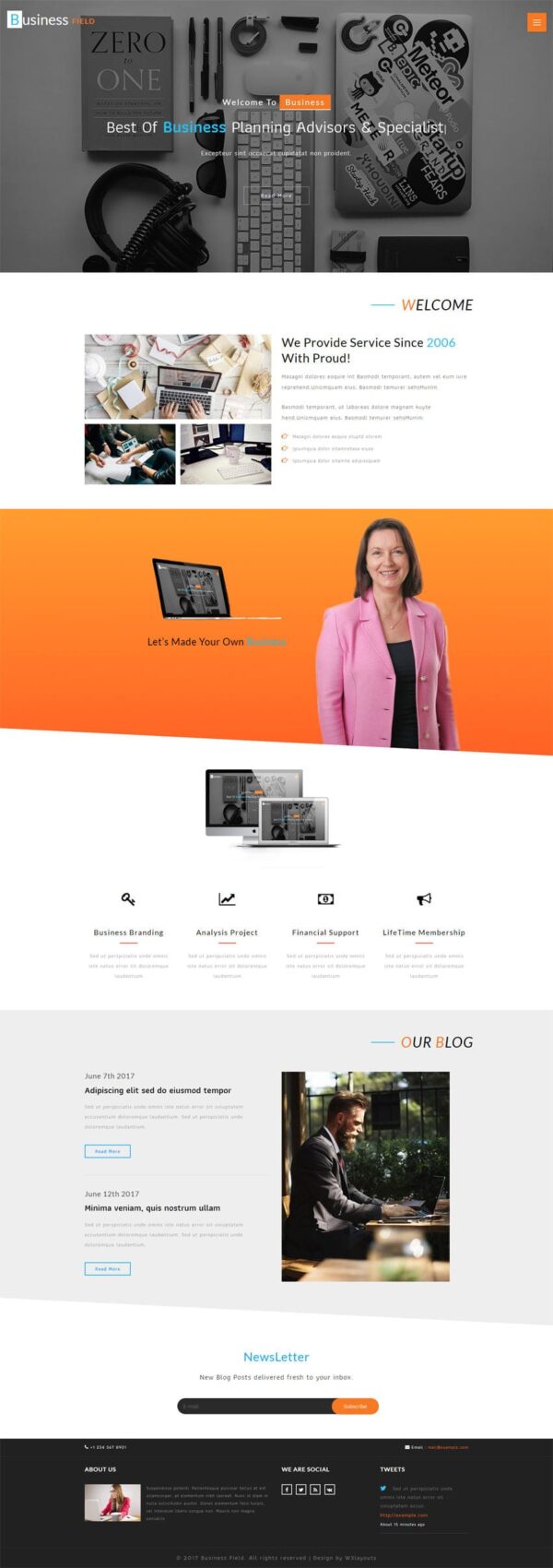 Business Field A Corporate Category Bootstrap Responsive Web Template