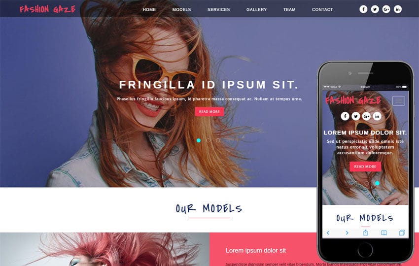 Fashion Gaze – Fashion Category Bootstrap Responsive Website Template