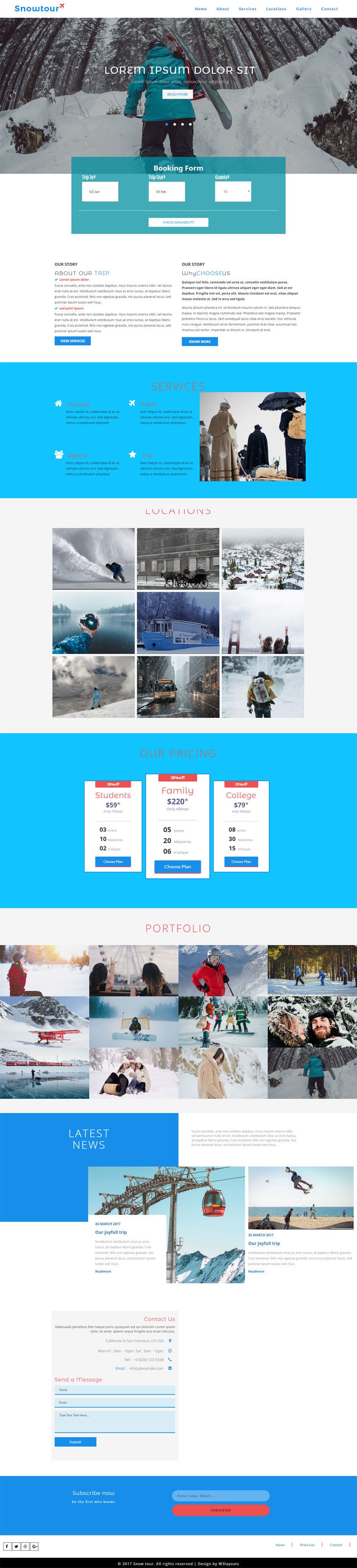 Snow Tour a Travel Category Bootstrap Responsive Web Template