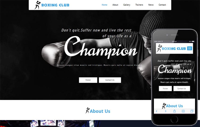 Boxing Club a Sports Category Bootstrap Responsive Web Template