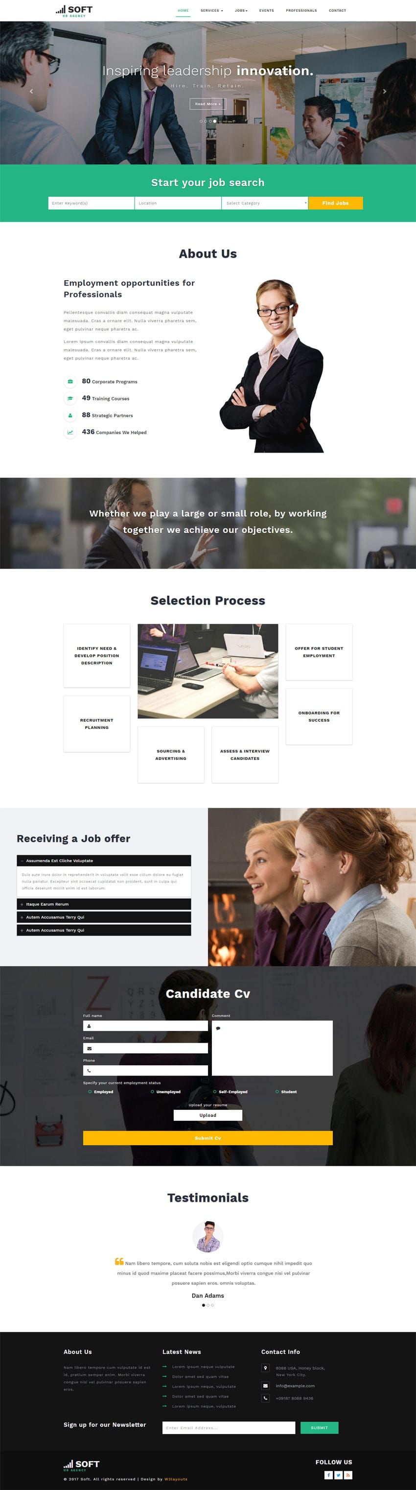 Human Resource Management is a  Bootstrap Responsive Website Template. This free HTML web template is built for Recruiters and Human Resources agencies.