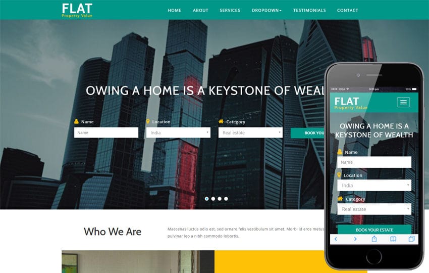 Flat a Real Estate Category Bootstrap Responsive Web Template