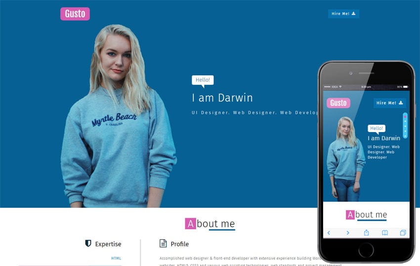 Gusto A Personal Website Flat Bootstrap Responsive Web Template