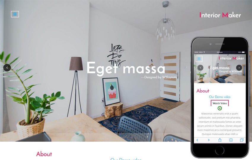 Interior Maker an Interior Category Bootstrap Responsive Web Template