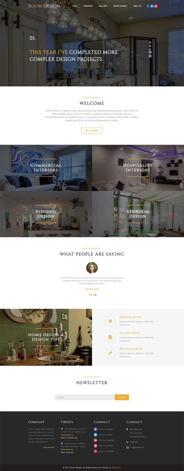 Room Design an Interior Category Bootstrap Responsive Web Template