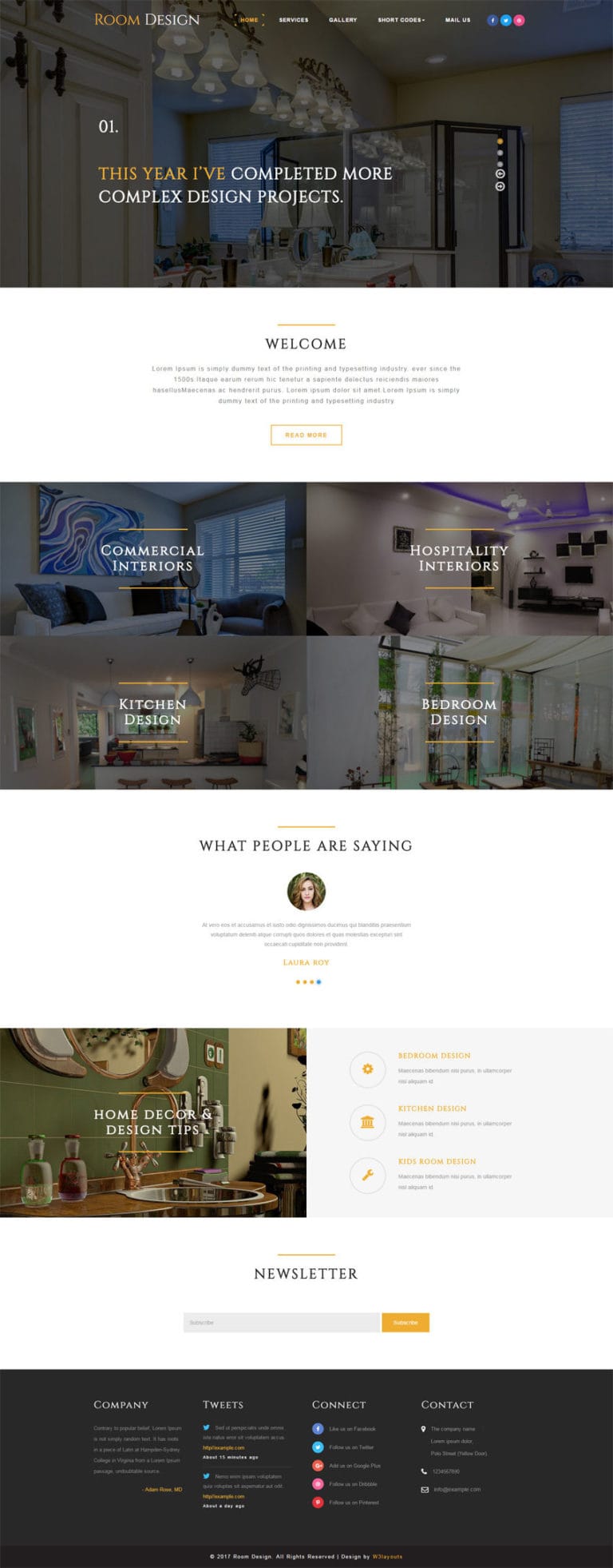 Room Design an Interior Category Bootstrap Responsive Web Template