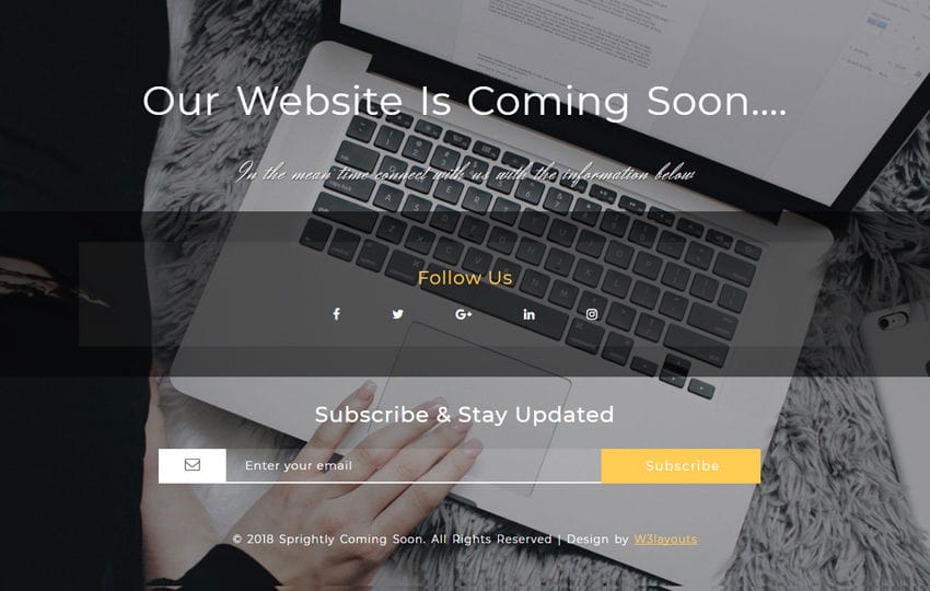 Sprightly Coming Soon a Responsive Widget Template