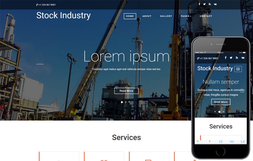 Stock Industry an Industrial Bootstrap Responsive Web Template