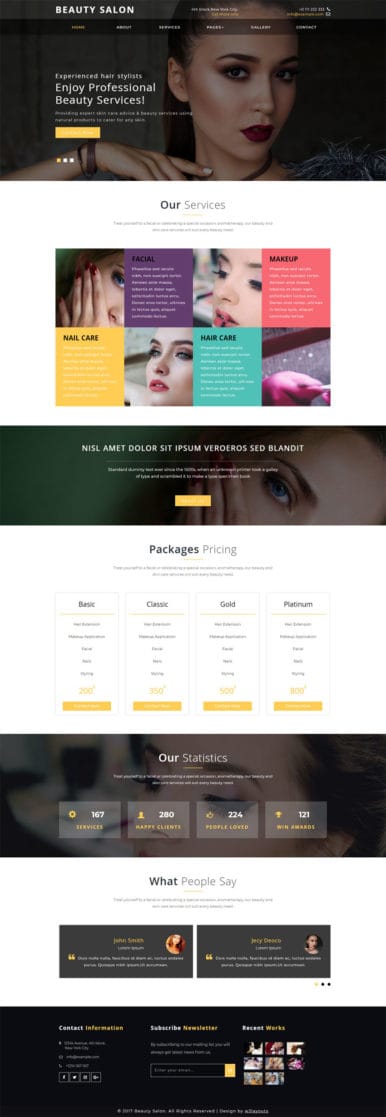 Beauty Salon Website Template - Beauty & Spa Templates - W3layouts