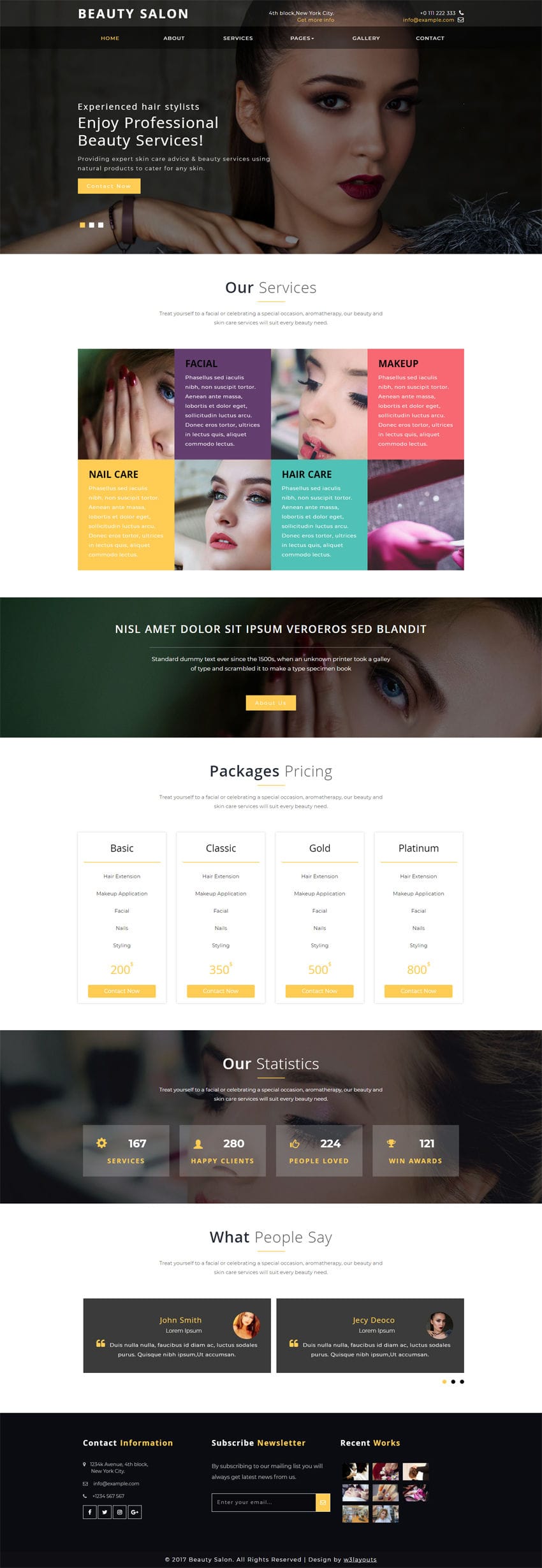 Beauty Salon is a Beauty & Spa Bootstrap Responsive Website Template. This Free web template works best for Beauty Salons, Spas & other similar websites.