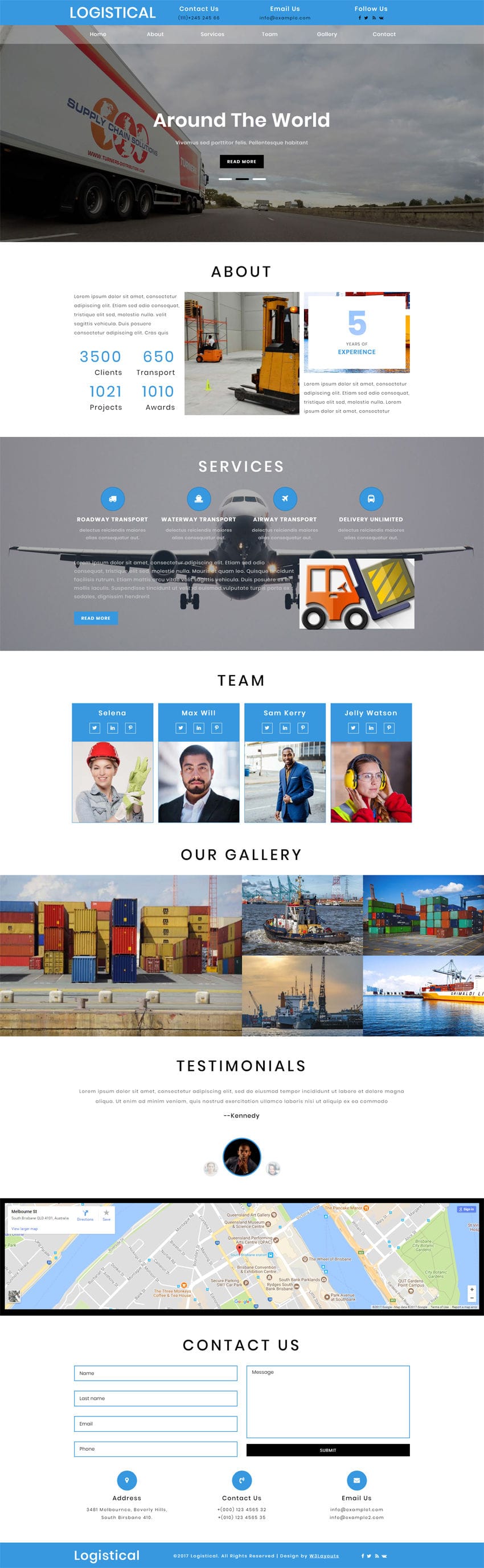 Download Logistical, a transportation & logistics website template. It is entirely built in Bootstrap framework, HTML5, CSS3 and Jquery and looks stunning.
