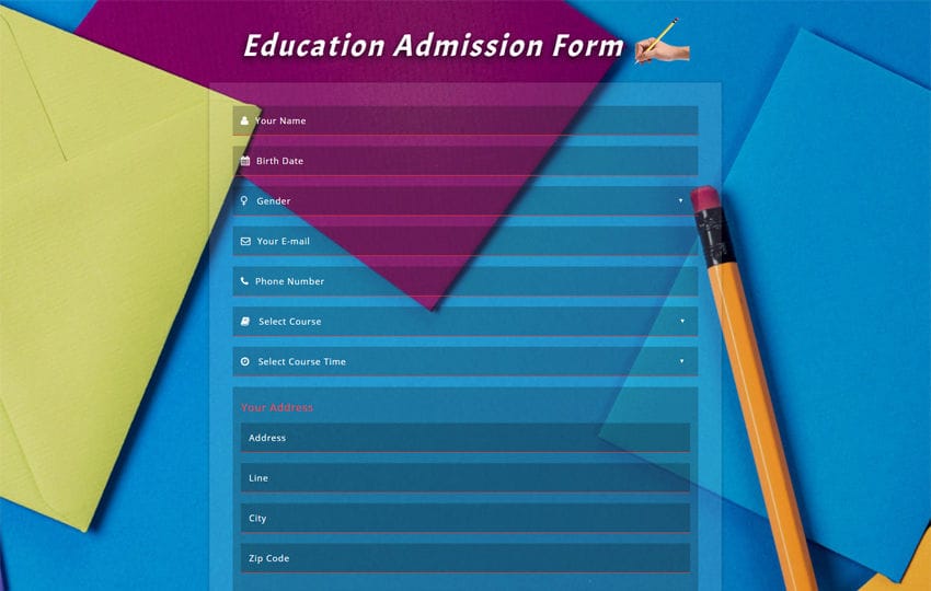 Admission Form – Application Form Template