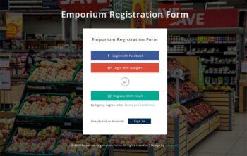 Emporium Registration Form Responsive Widget Template