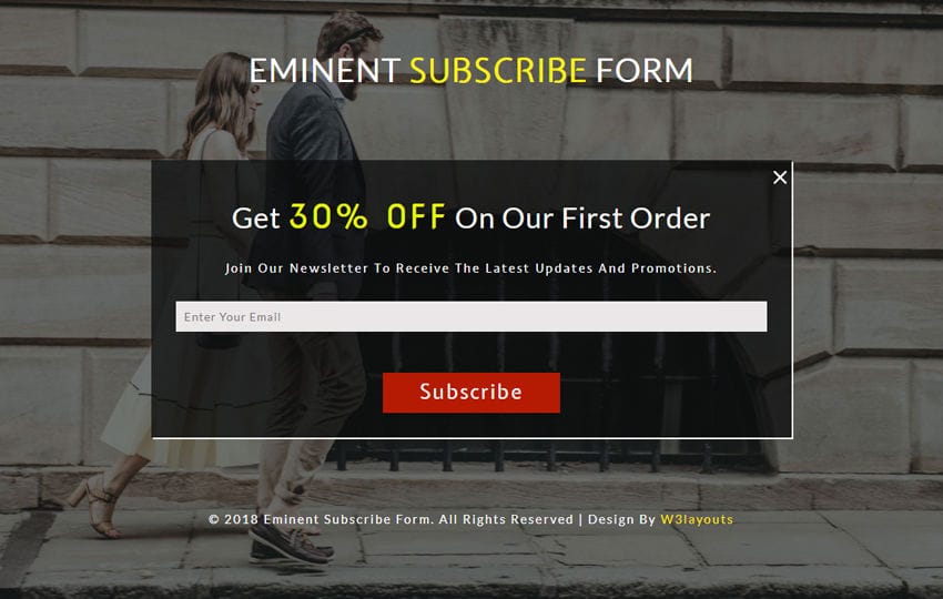 Eminent Subscribe Form Responsive Widget Template