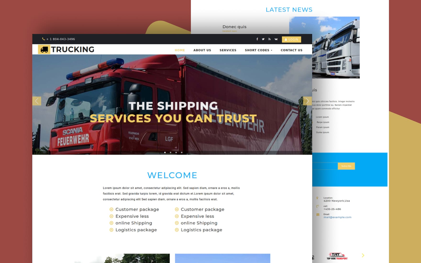 Transport Website Template Free Download