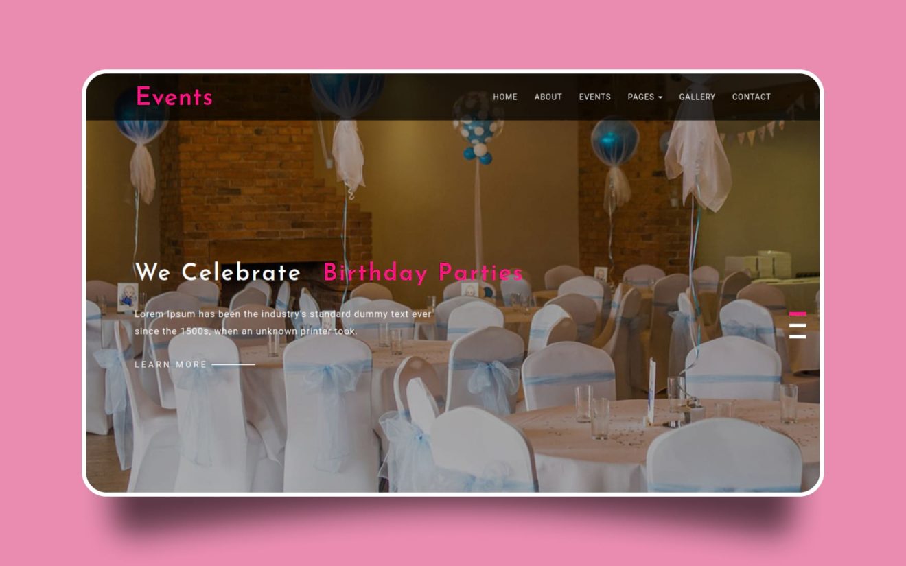 Events – Wedding Category Bootstrap Responsive Web Template