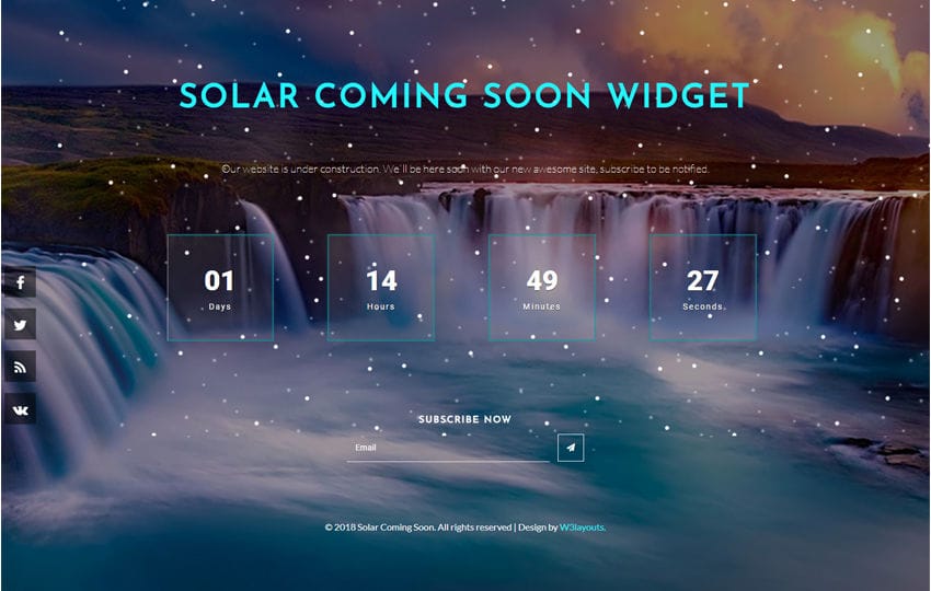 Solar Coming Soon Flat Responsive Widget Template