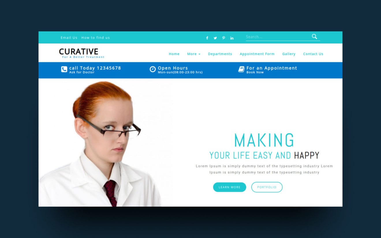Curative Medical Category Bootstrap Responsive Web Template