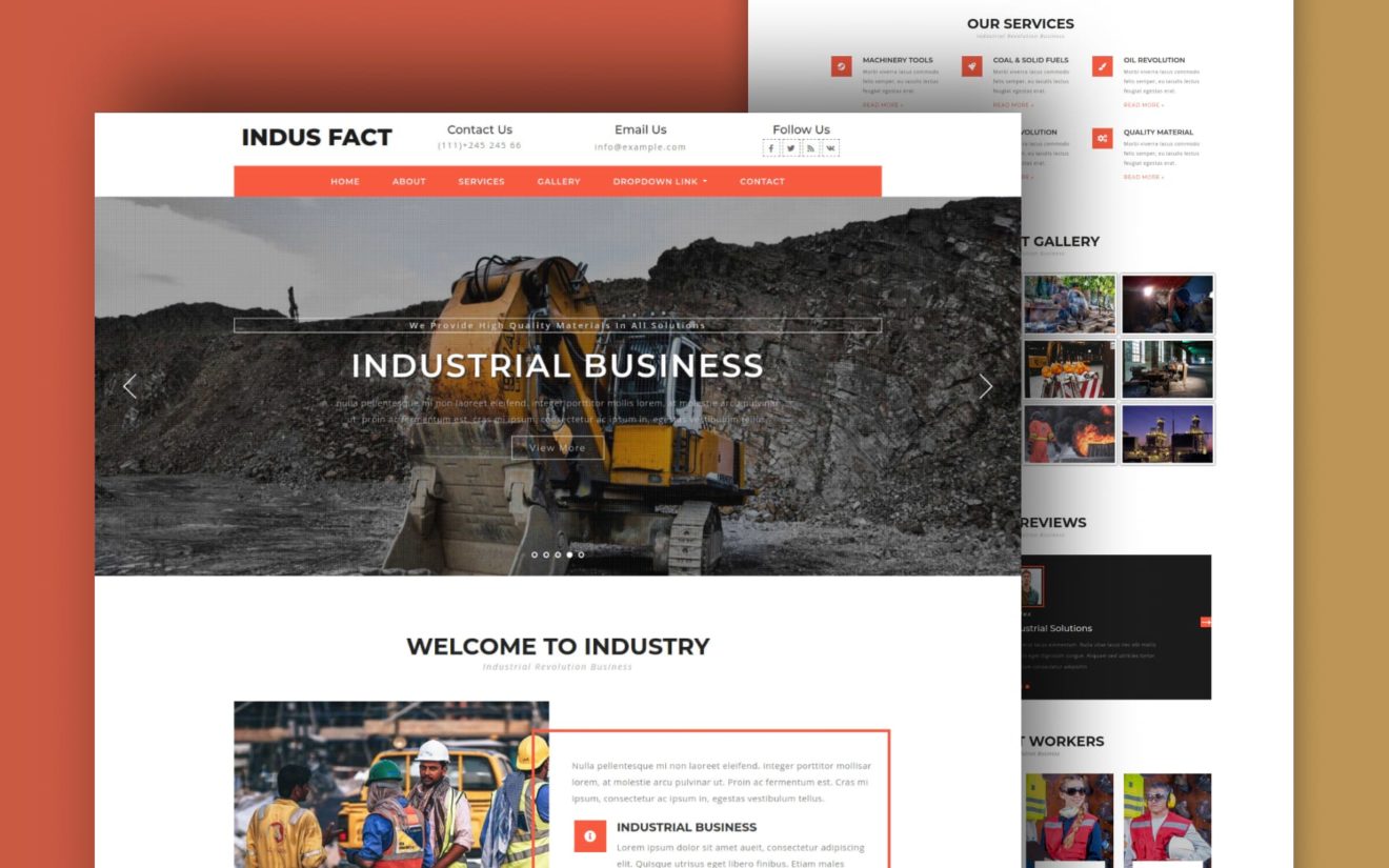 Indus Fact Industrial Category Bootstrap Responsive Web Template