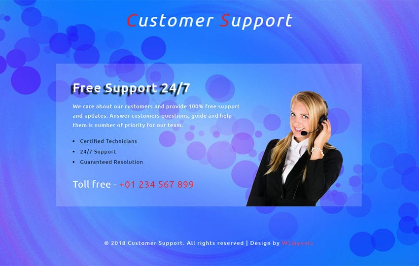 Customer Support Responsive Widget Template
