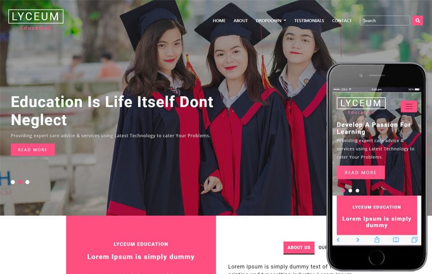 Lyceum Educational Category Bootstrap Responsive Web Template