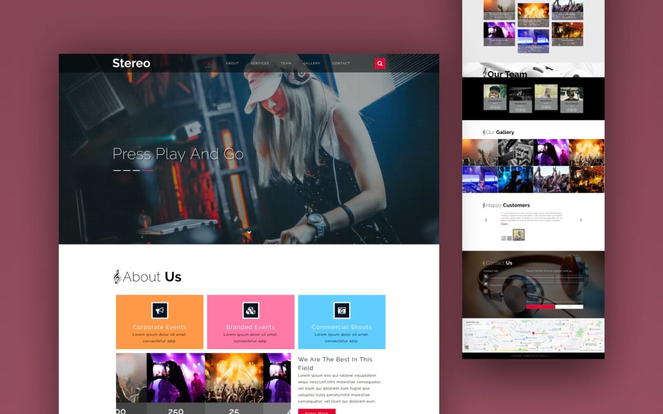 Stereo Entertainment Category Bootstrap Responsive Web Template