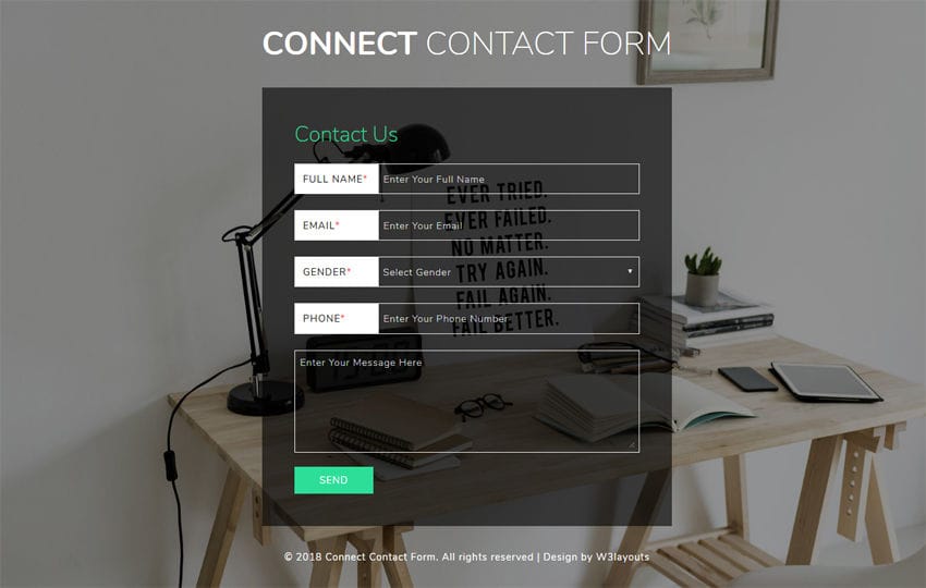 Connect Contact Form Flat Responsive Widget Template