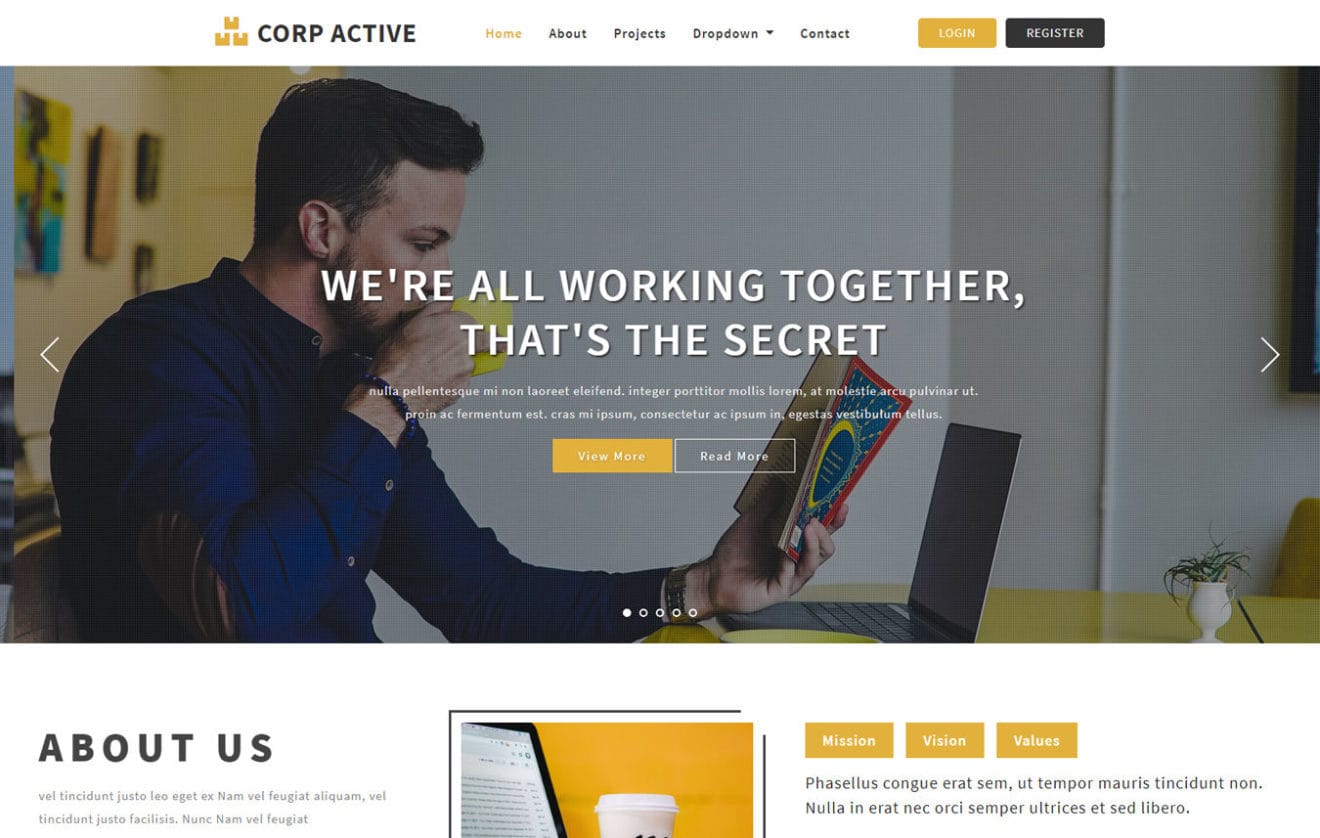 Corp Active Corporate Bootstrap Responsive Template