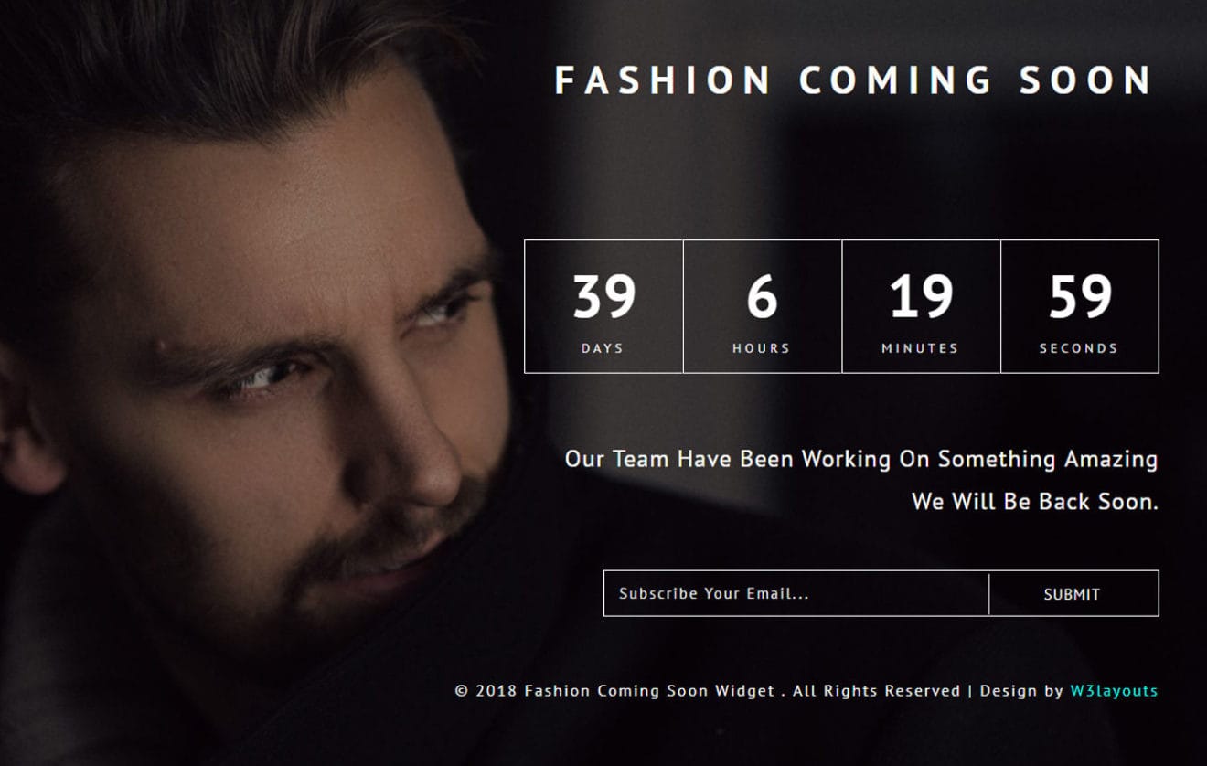Fashion Coming Soon Flat Responsive Widget Template