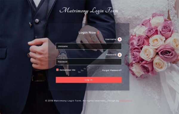 Matrimony login form