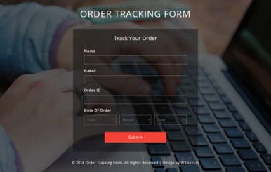 Order tracking form