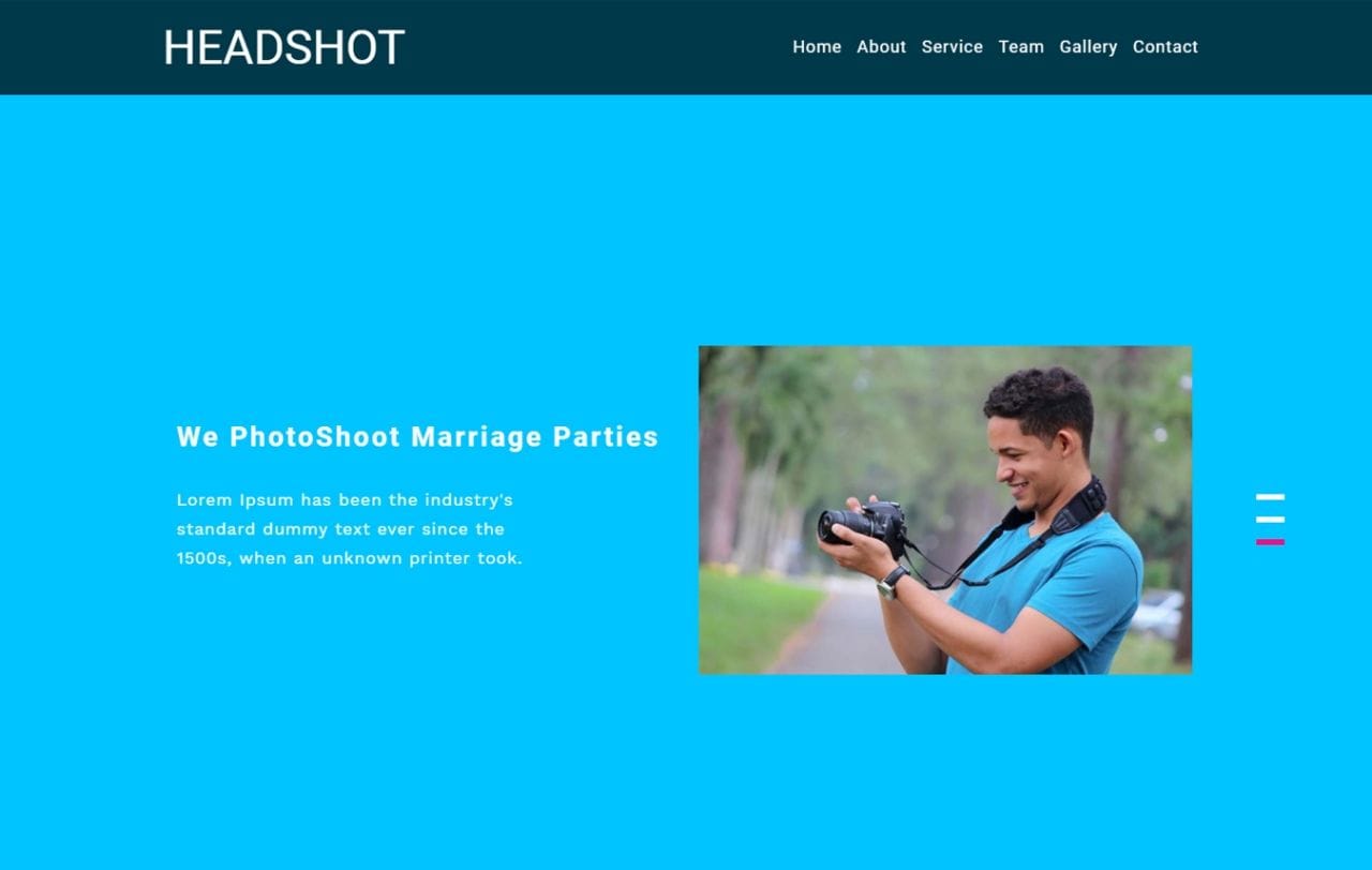 Headshot Photo Gallery Category Bootstrap Responsive Web Template