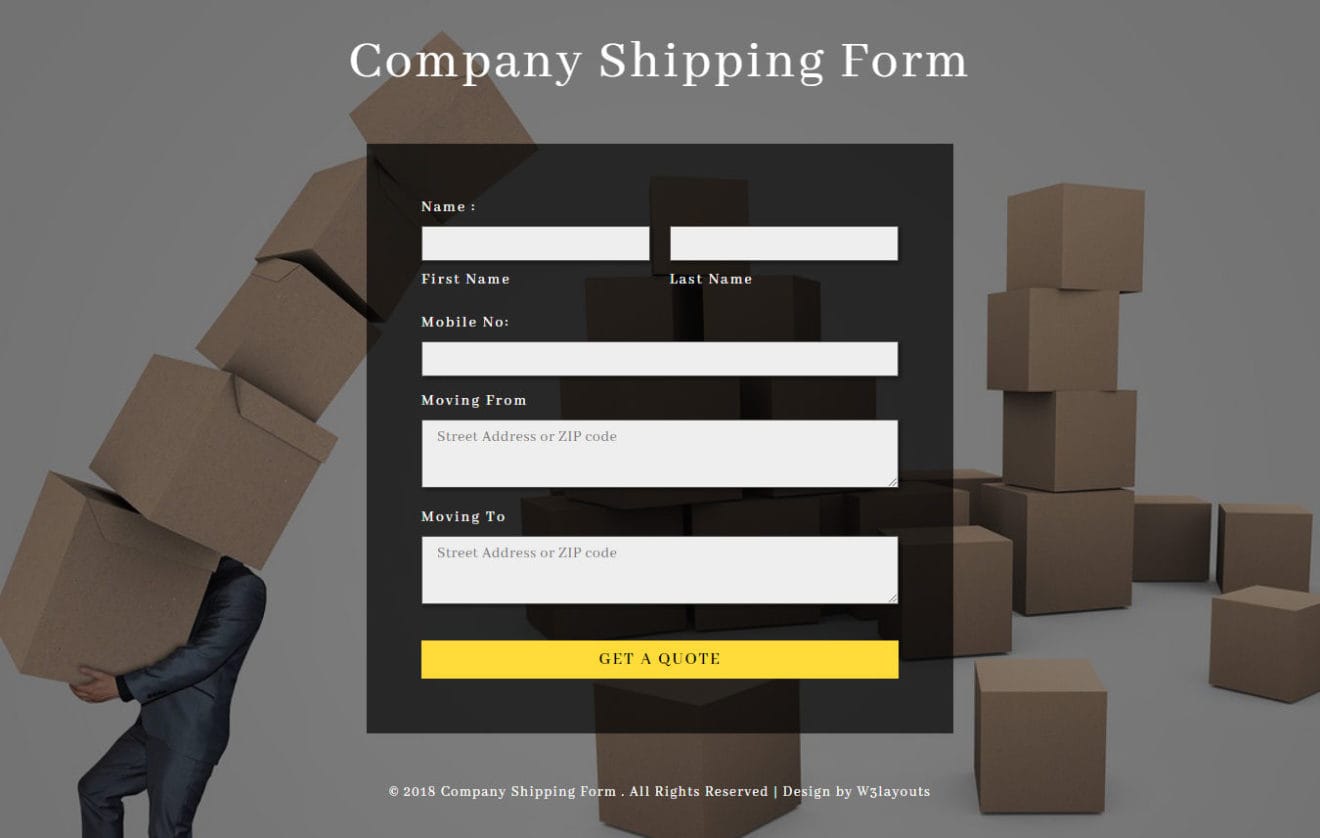 Shipping Form Flat Responsive Widget Template