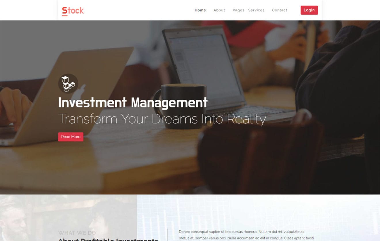 Stock Corporate Bootstrap Responsive Web Template