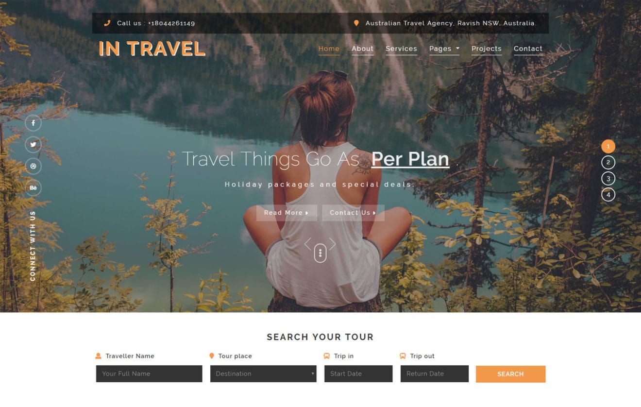 In-Travel Travel Category Bootstrap Responsive Web Template.