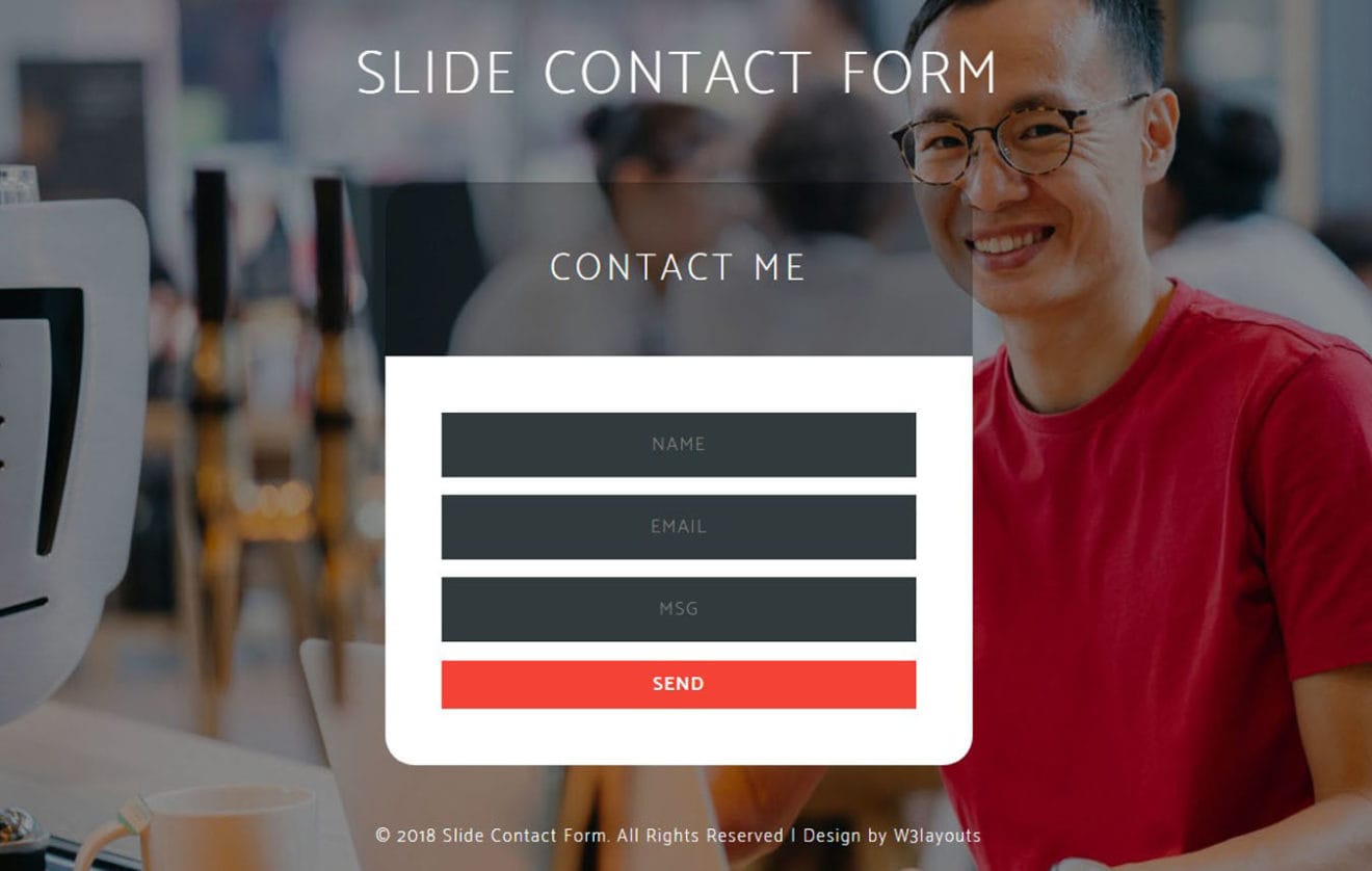 Slide Contact Form Flat Responsive Widget Template.