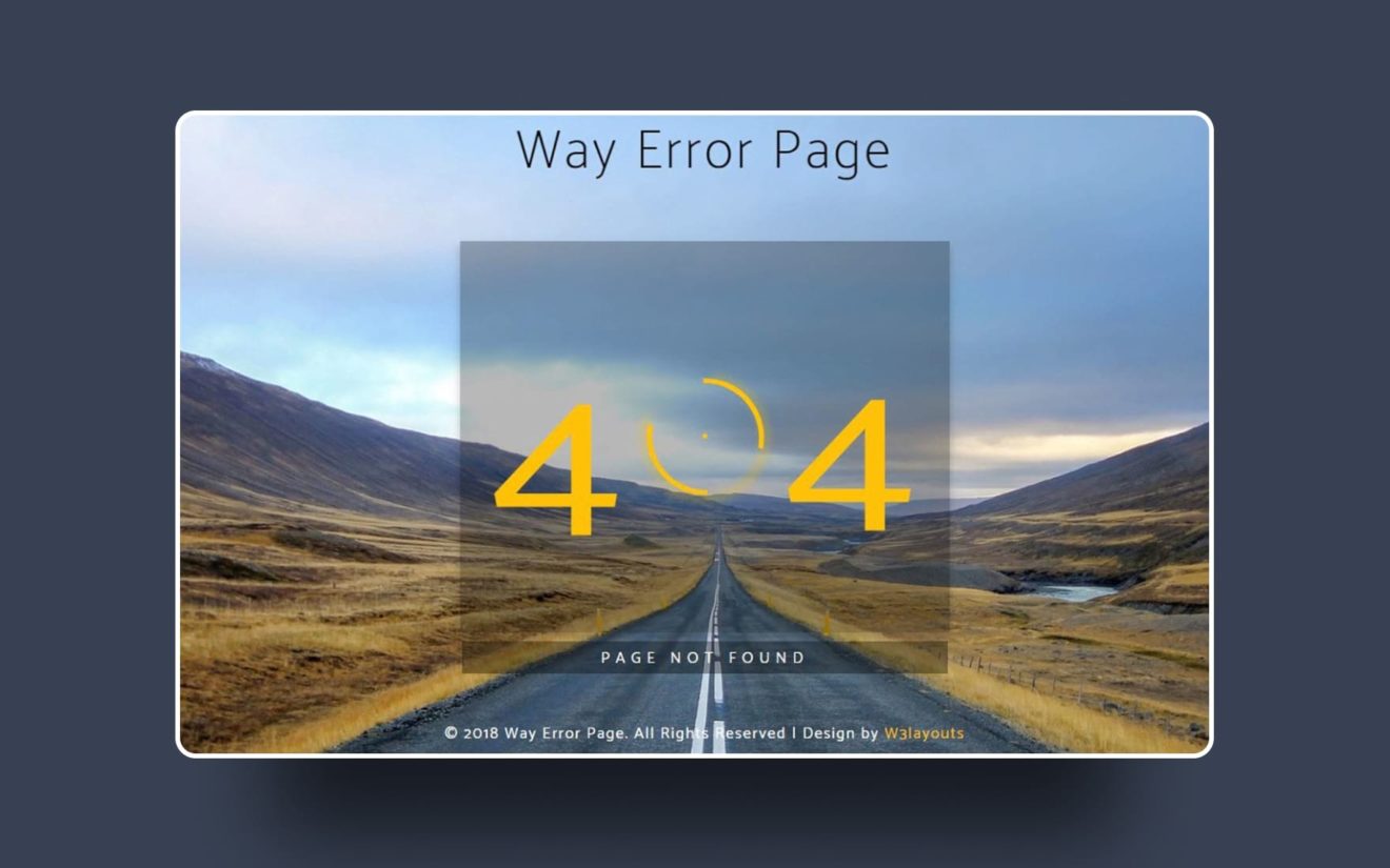 Way Error Page Flat Responsive Widget Template