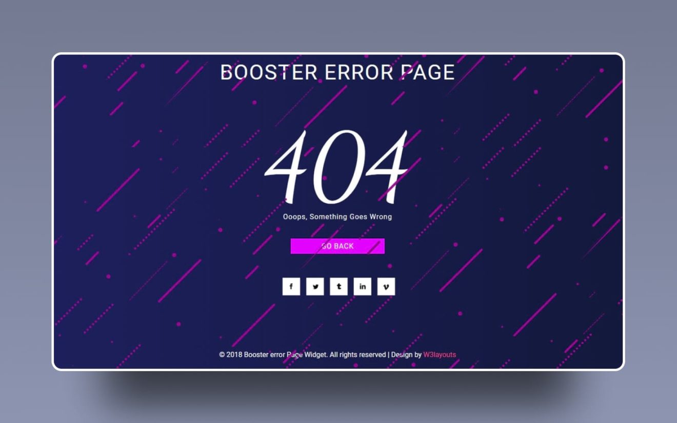 Booster Error Page Flat Responsive Widget Template.