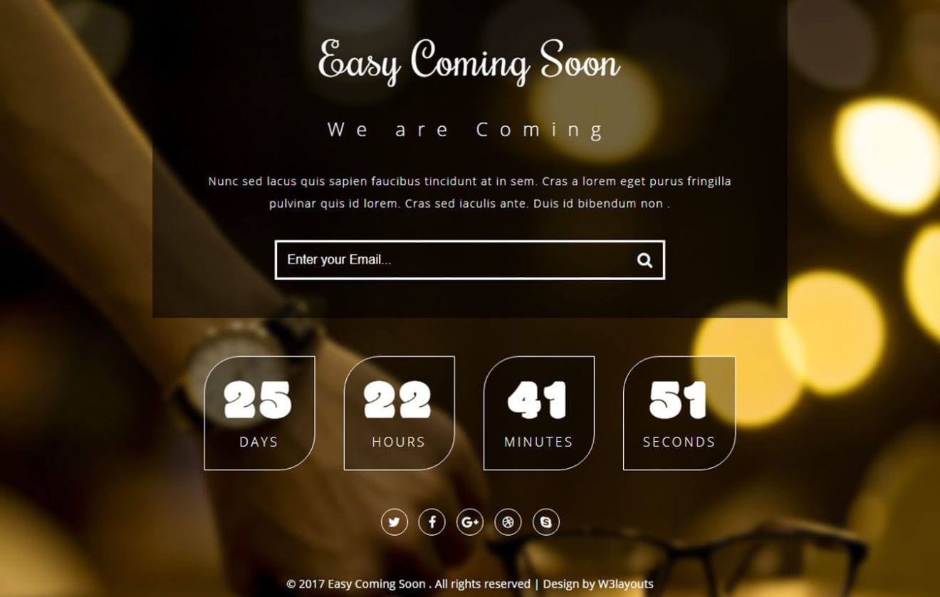Easy Coming Soon a Flat Responsive Widget Template