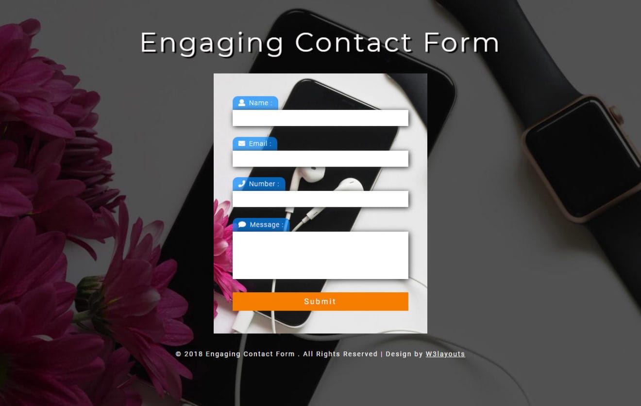 Engaging Contact Form Responsive Widget Template