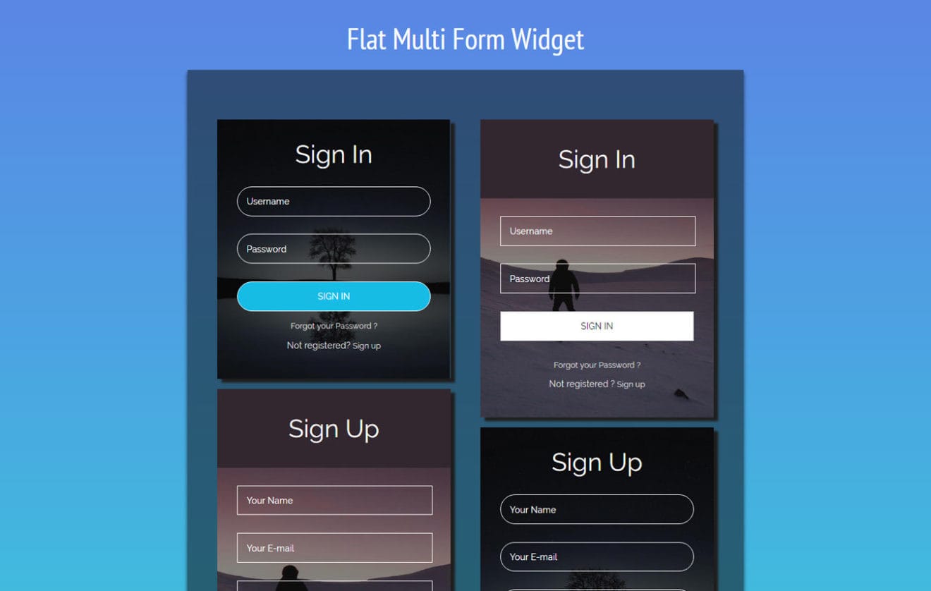 Flat Multi Form Responsive Widget Template