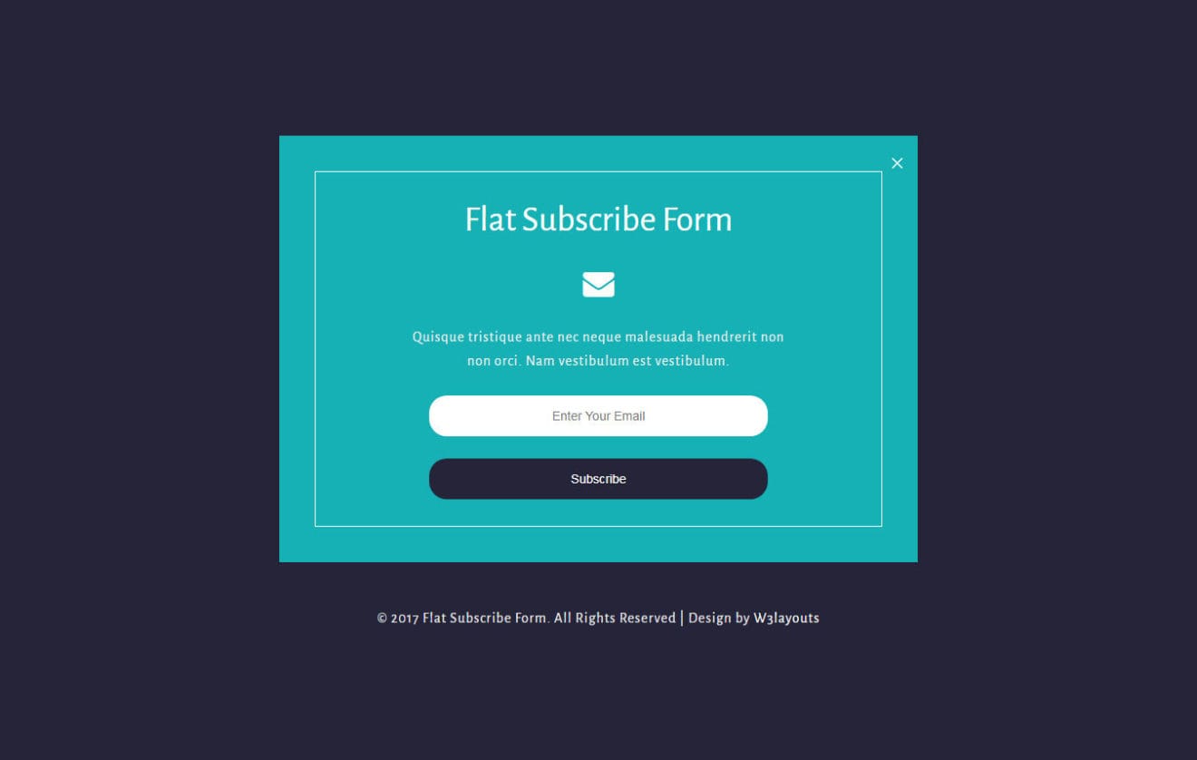 Flat Subscribe Form a Responsive Widget Template