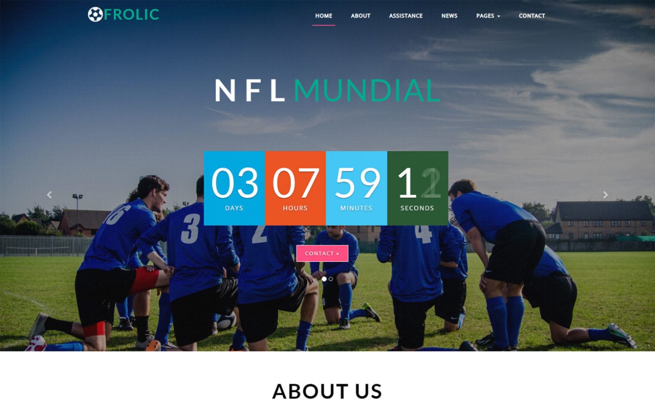 Frolic Sports Category Bootstrap Responsive Web Template