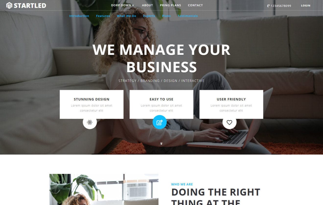 Startled Corporate Category Bootstrap Responsive Web Template.